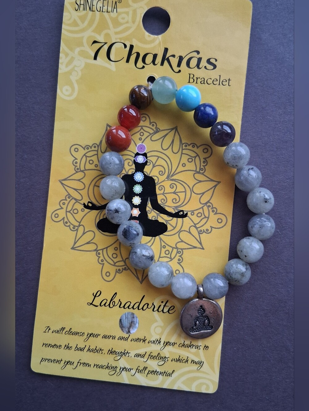 7 Chakras Labradorite Beaded Bracelet - NWT__1 SIZE FITS ALL
